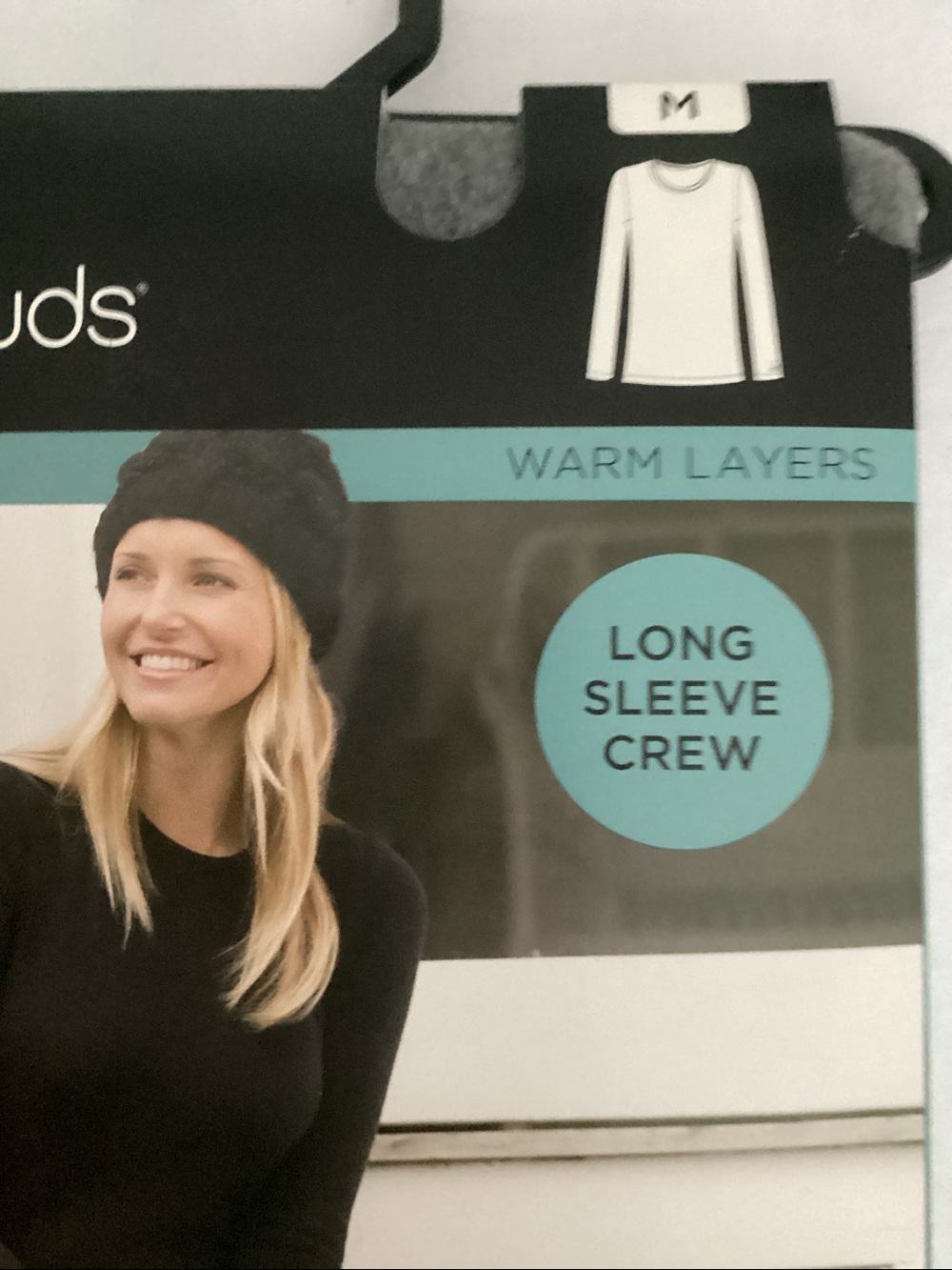 Cuddl Duds Fleecewear with Stretch Long Sleeve Crew - Heather Charcoal - Picture 2 of 5
